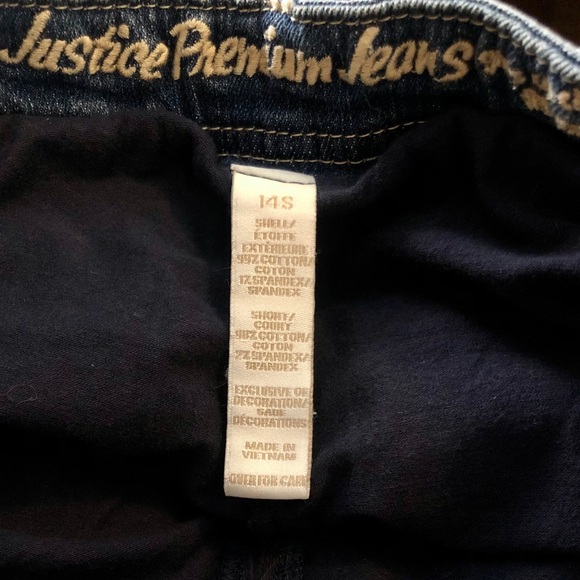 Justice Rhinestone Jean Skort girl’s size 14S - Picture 5 of 6